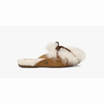 Mocassins UGG Shaine Fluff Mulher Marrom | PT-EHRVQ